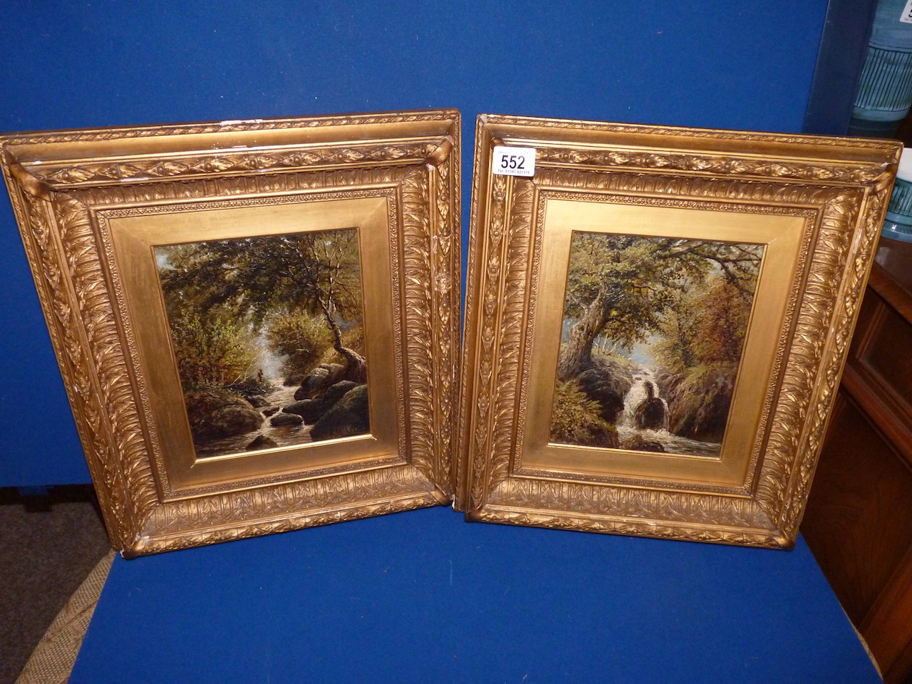 Pair of Signed River-Scene Oils, after William Mellor (1851-1931)