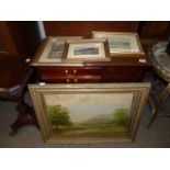 Trio of Rural Watercolours, one signed DAC 1851 + Large Countryside Scene