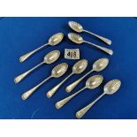 Set of Ten Fine-Detail Silver Spoons