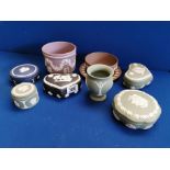 Collection of Various Rarer Wedgwood Jasperware Jars and Vases