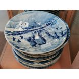 Collection of Delft Dutch Months of the Year B&W Plates