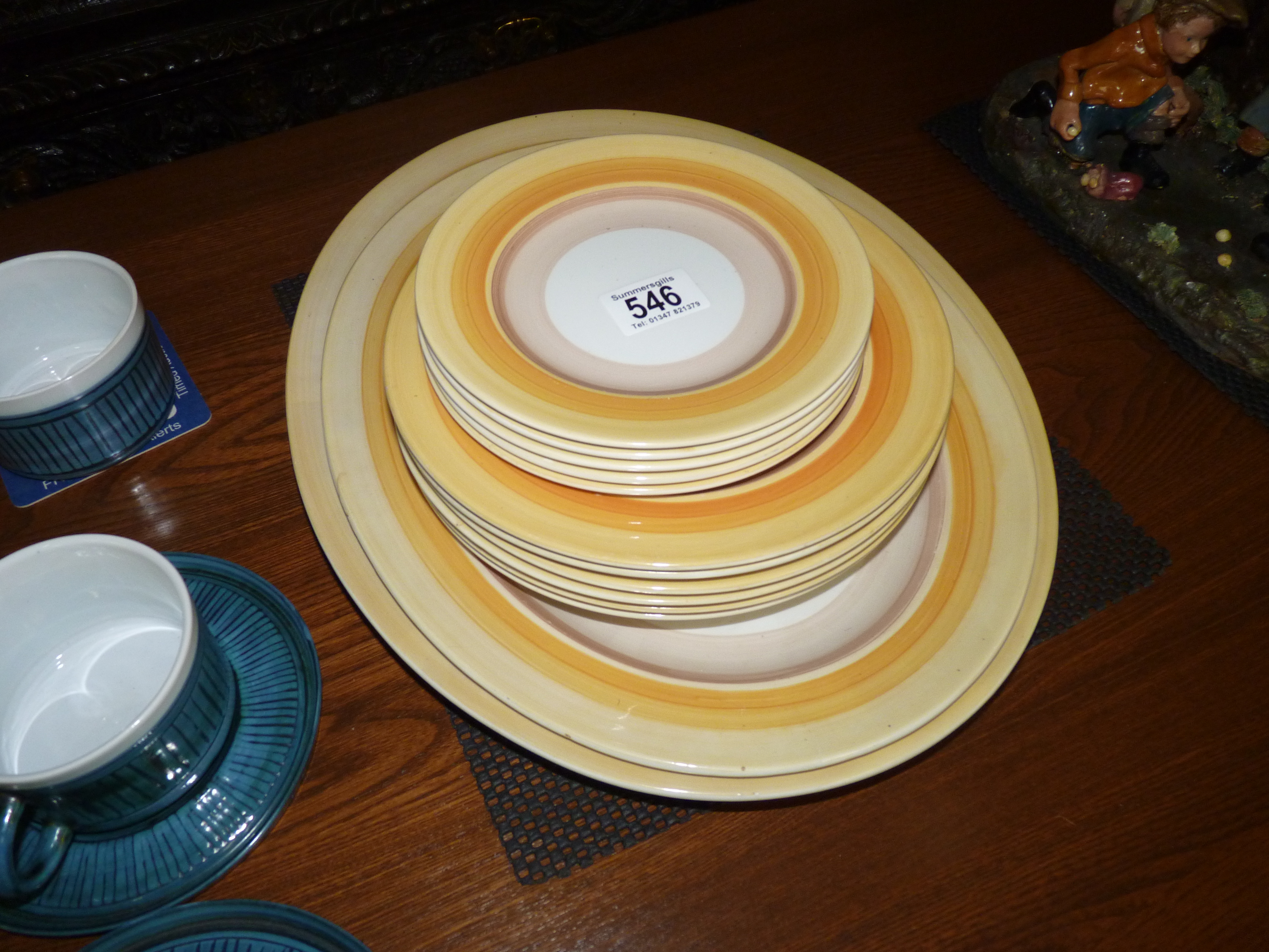 Shelley Yellow Banded Dinner Service
