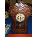 Ornate Carved Mid-Century Mantle Clock