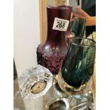 Trio of Art Glass/Crystal inc Whitefriars & Waterford