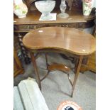 Inlaid Mahogany Kidney-Shaped Console Table