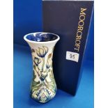 Boxed & Signed Moorcroft Philip Gibson Floral Vase