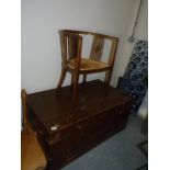 Silver box and chair