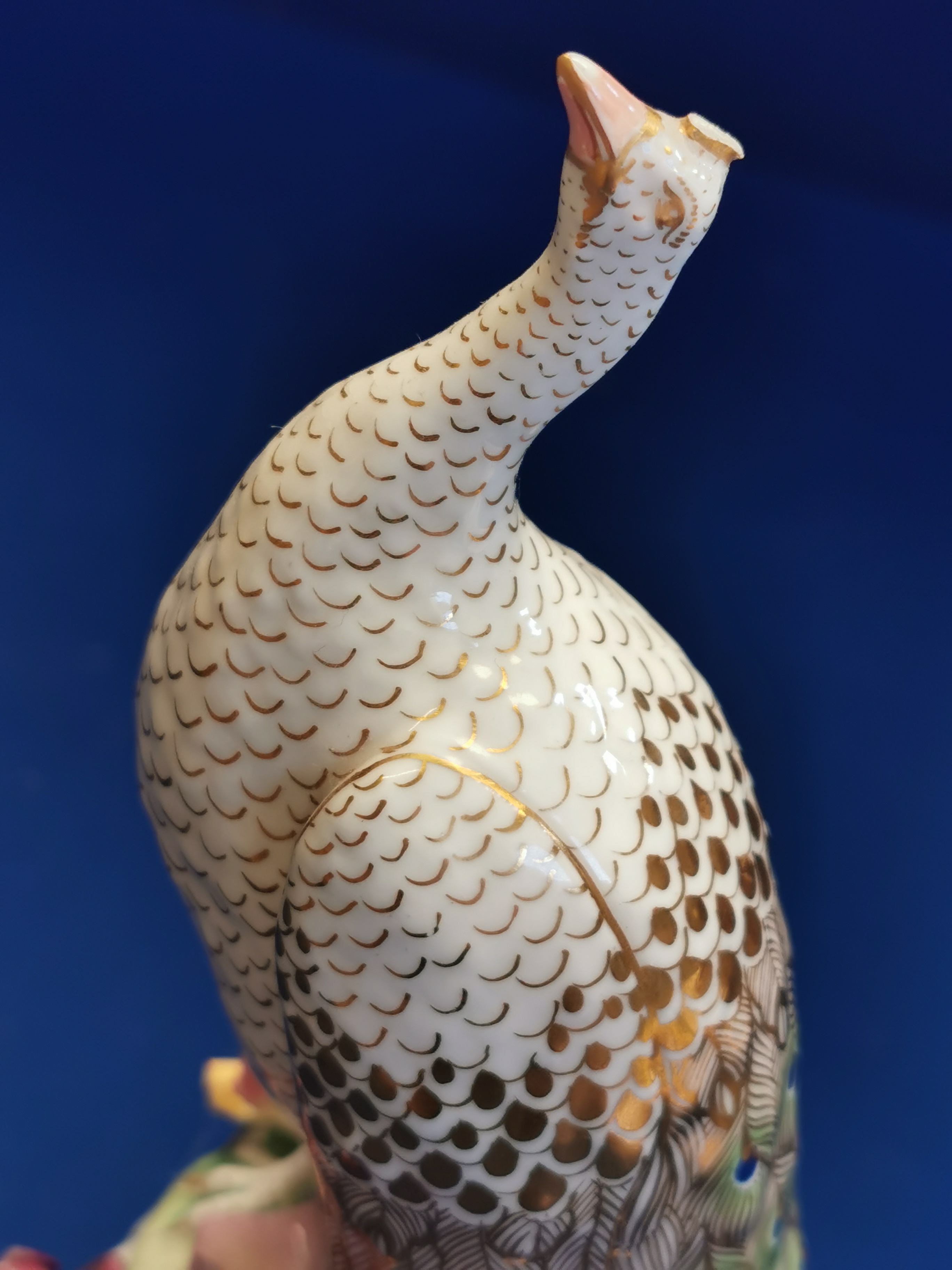 Royal Crown Derby Porcelain Peacock Figure - slight A/F on head - Image 2 of 4