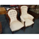 Gents and ladies Victorian chairs