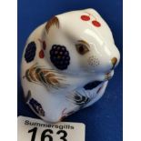 Royal Crown Derby Doormouse Paperweight - silver stopper