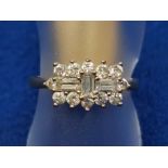 9ct Gold Heavy Ring, Begets C/Z & White Stones, size M