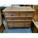 Yorkshire Oak Two-over-Three Chest of Drawers - Mouseman Interest