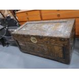 Carved Oriental blanket box