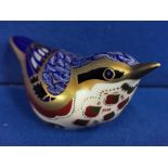 Royal Crown Derby Garden Bird Paperweight - gold stopper