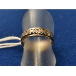 9ct Gold Eternity Ring w/White Stones, size N