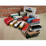 Box of Corgi & Other Buses & Doubledecker Toys