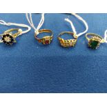 3x 18ct 1 x9ct Gold Rings - Total Weight 12g