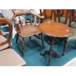 Smokers bow and Victorian Mahogany tripod table