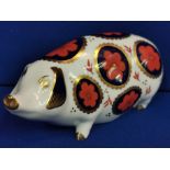 Royal Crown Derby Pig Paperweight - white stopper