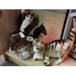 Various Figures including Beswick Horse + Cats & Co