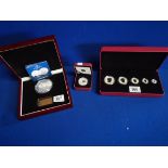 210 Piedfort 102 Silver coin and 2014 Silver maple leaf premium set