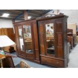 Edwardian Mahogany inlaid wardrobe and Victorian Mahogany wardrobe