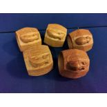 Set of Five Mouseman Yorkshire Oak Napkin Rings