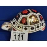 Royal Crown Derby Tortoise Paperweight (w/silver stopper)