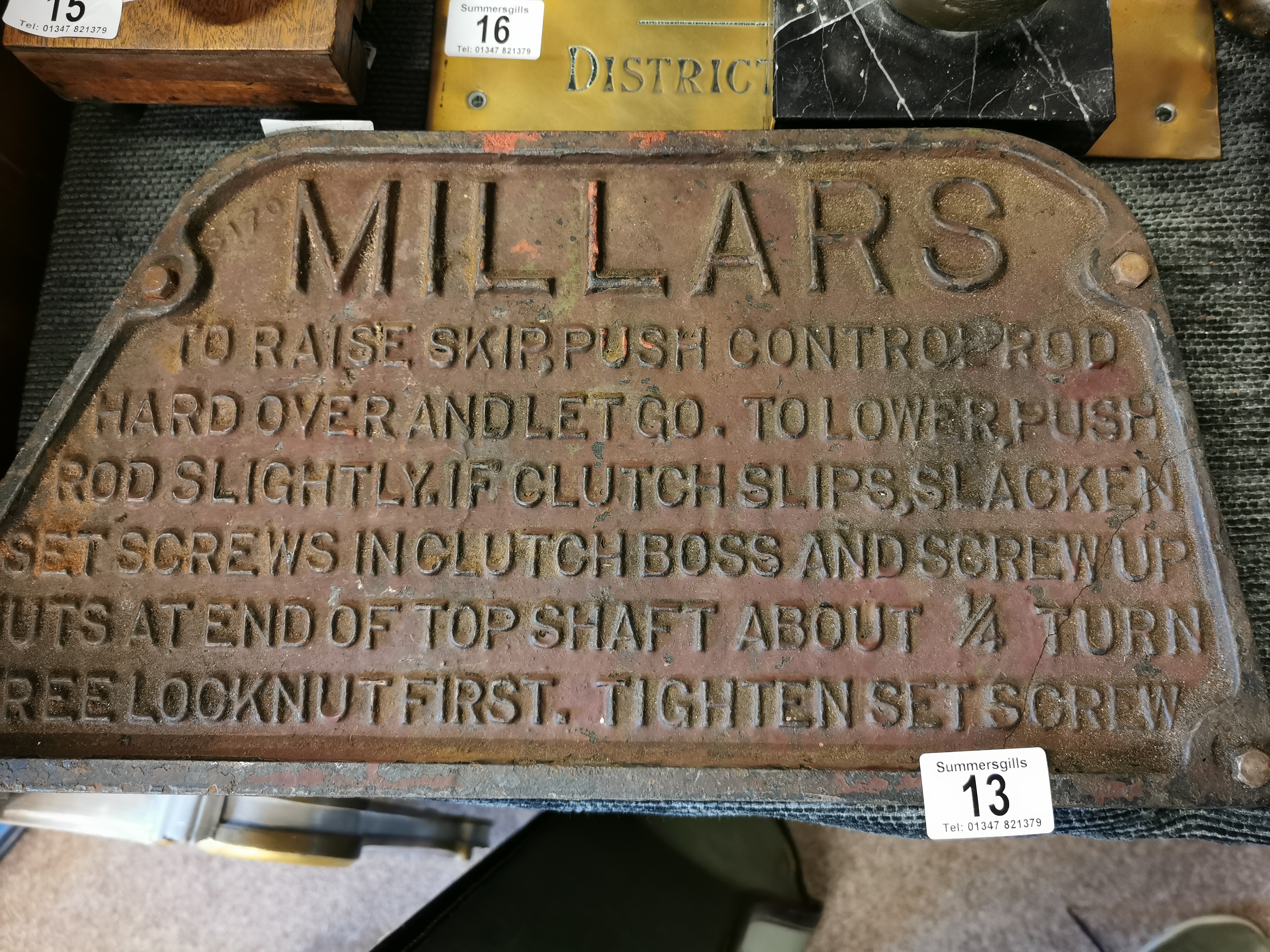 Cast Iron Millars Engineering Safety Sign