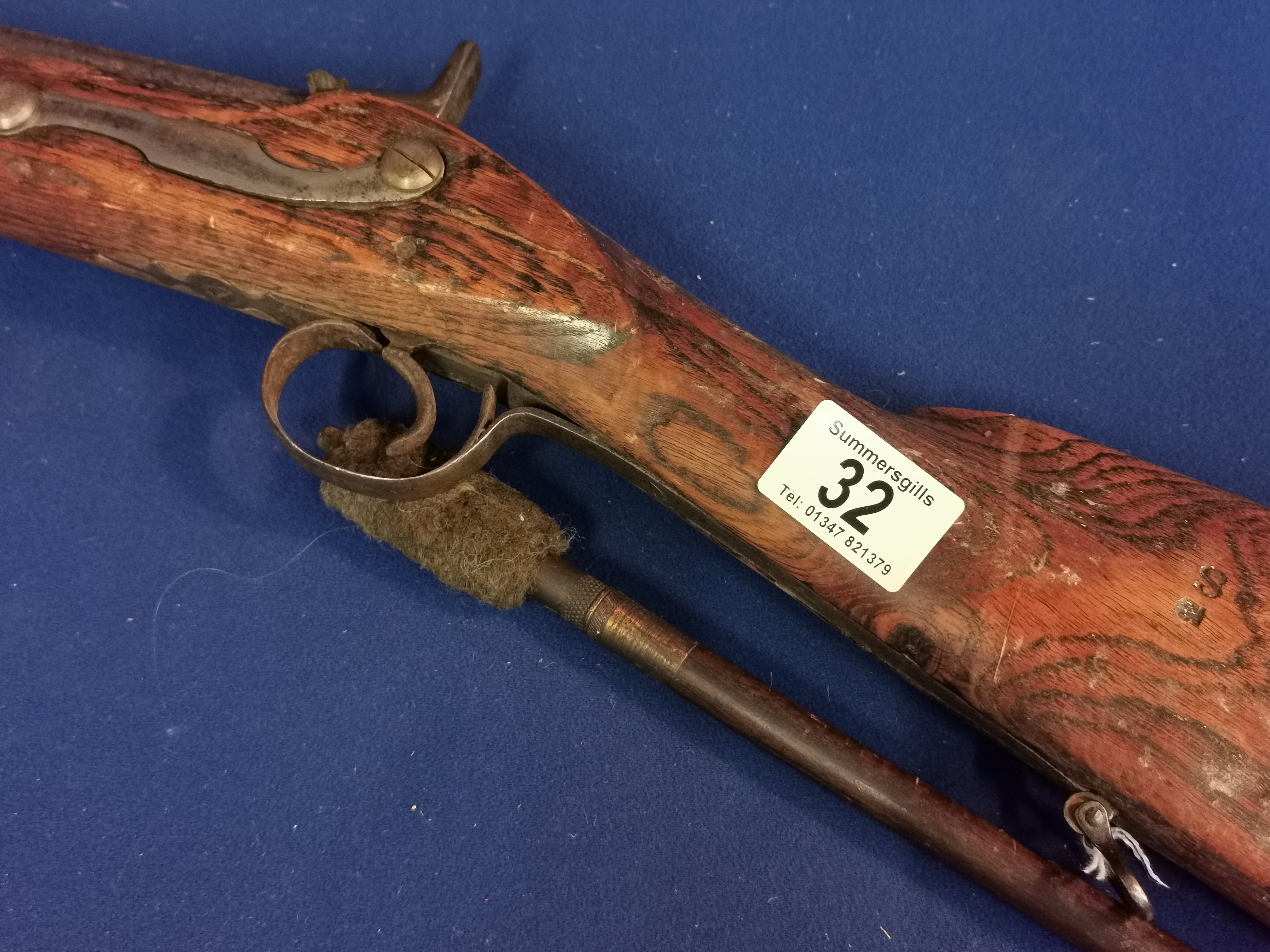 Antique Muzzleloader Rifle w/ramrod - 130cm long