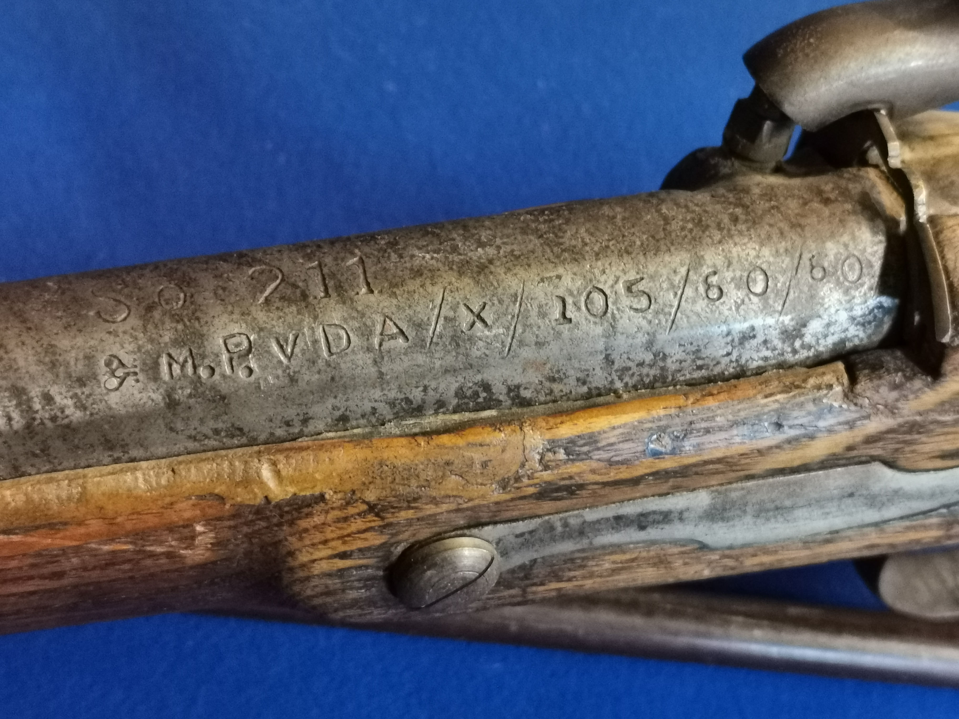 Antique Muzzleloader Rifle w/ramrod - 130cm long - Image 3 of 5