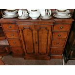 Repro. Yew breakfront cabinet 112x32cm