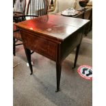 Edwardian Mahogany inlaid fold out drinks table