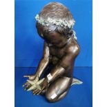Large 65cm high Bronze Merboy w/Starfish Figure in the style of Jerome the Younger