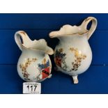 Pair of Antique Heraldic Meissen Armorial Jugs,