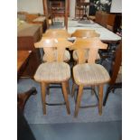 4 Teak bar stools