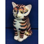 Royal Crown Derby Cat Paperweight - silver stopper