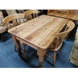 Pine kitchen table and 3 chairs