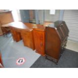 Bureau, desk and shoe cupboard