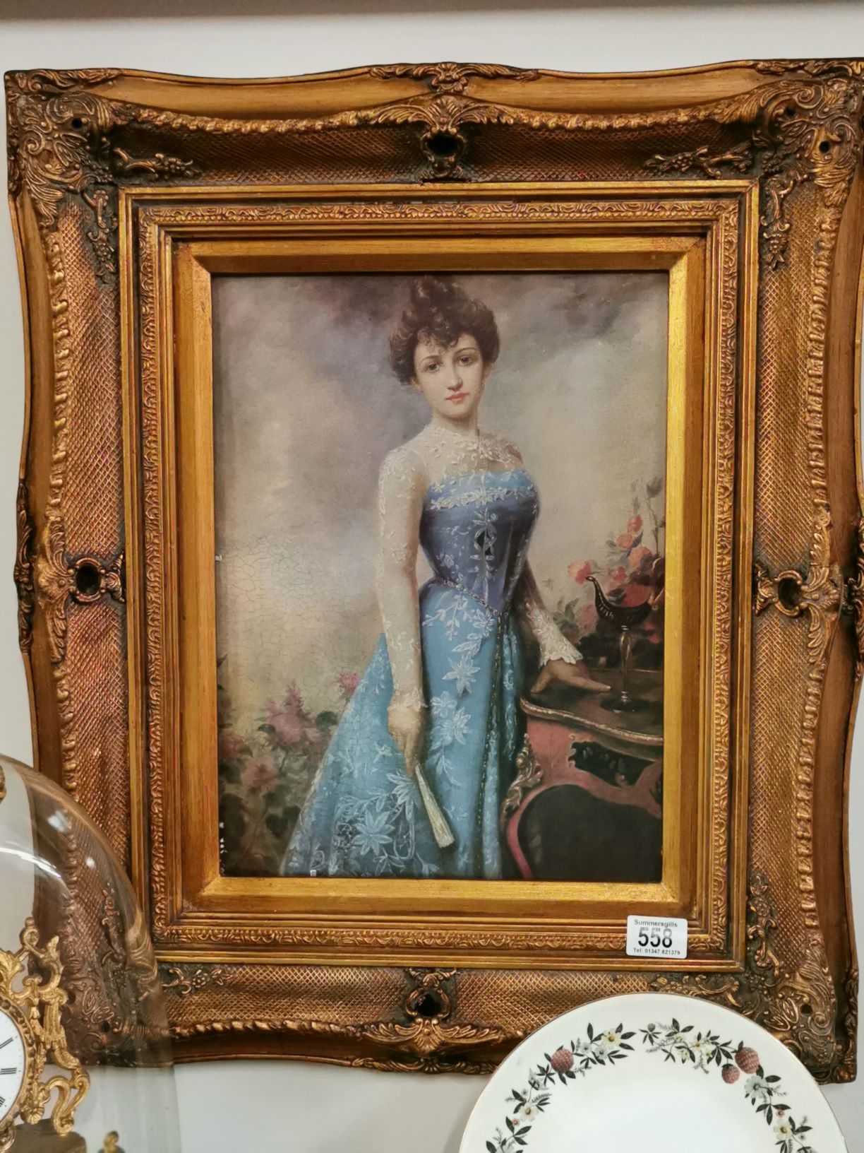 Repro picture in gilt frame of Victorian lady