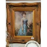 Repro picture in gilt frame of Victorian lady