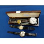 3 x wrist watches - "Camy", JW Benson London x 2 and stopwatch