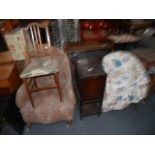 2 x Armchairs one Lloyd Loom etc