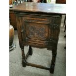 Antique oak bedside cabinet 53cm width 35cm depth 83cm height