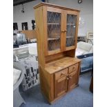Pine dresser with leaded lights