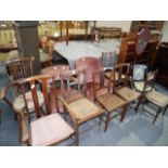 Collection of 10 various chairs and fire screen