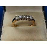 18ct Gold and diamond 5 stone ring 5g