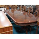 Repro. Mahogany extending dining table and 6 chairs (260cm x 112cm)