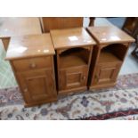 3 pine bedside cabinets