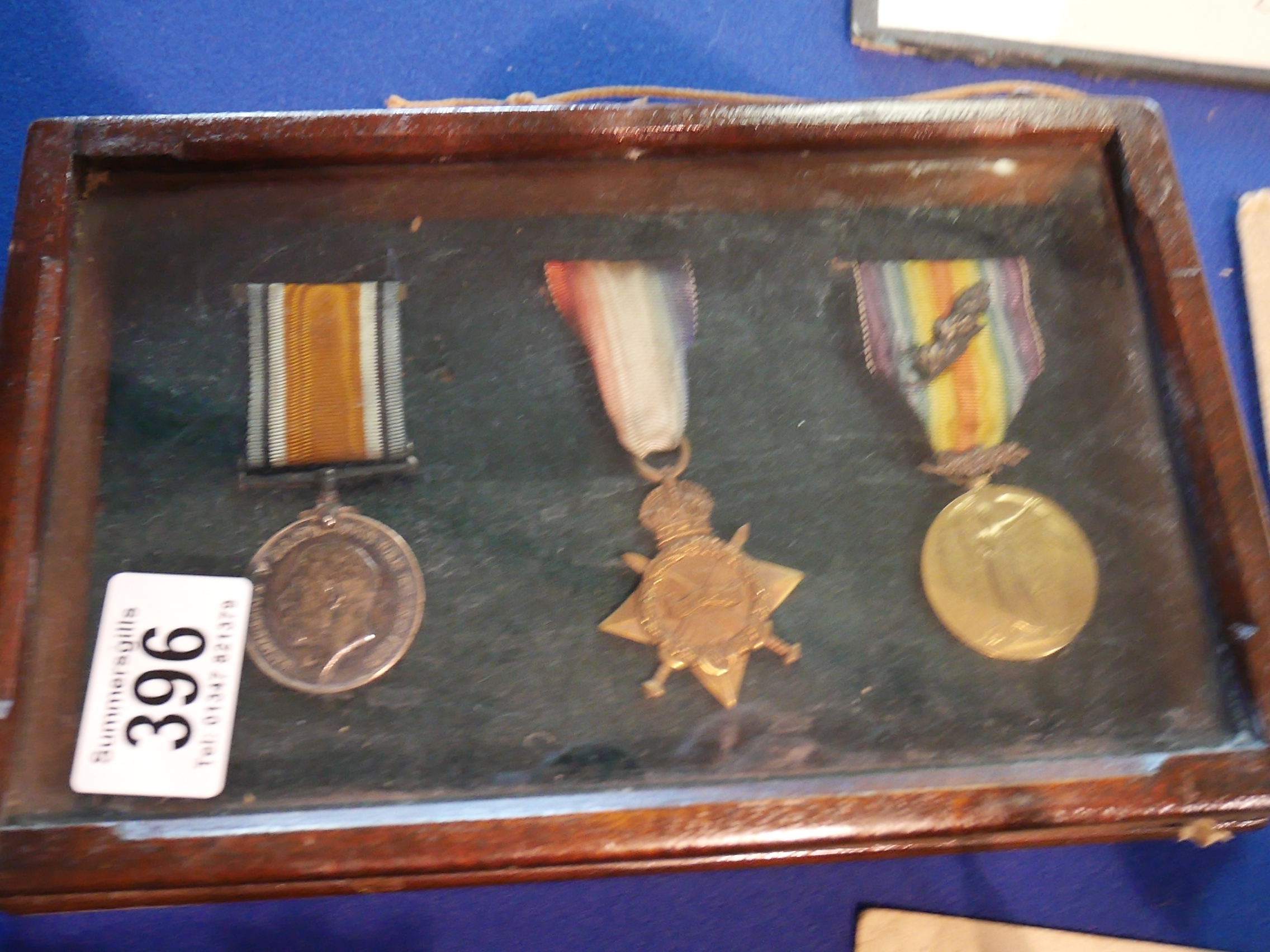 3 Medals of Sgt John Eric Wright of Royal Field Artillery 1914-18 and photo, certificate, various - Image 2 of 3